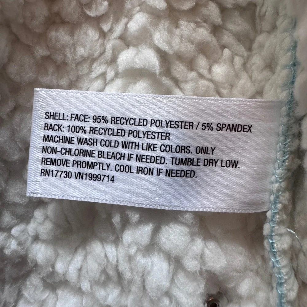 All in Motion Girls Light Blue Sherpa Small Softshell Jacket Hooded Water Resist